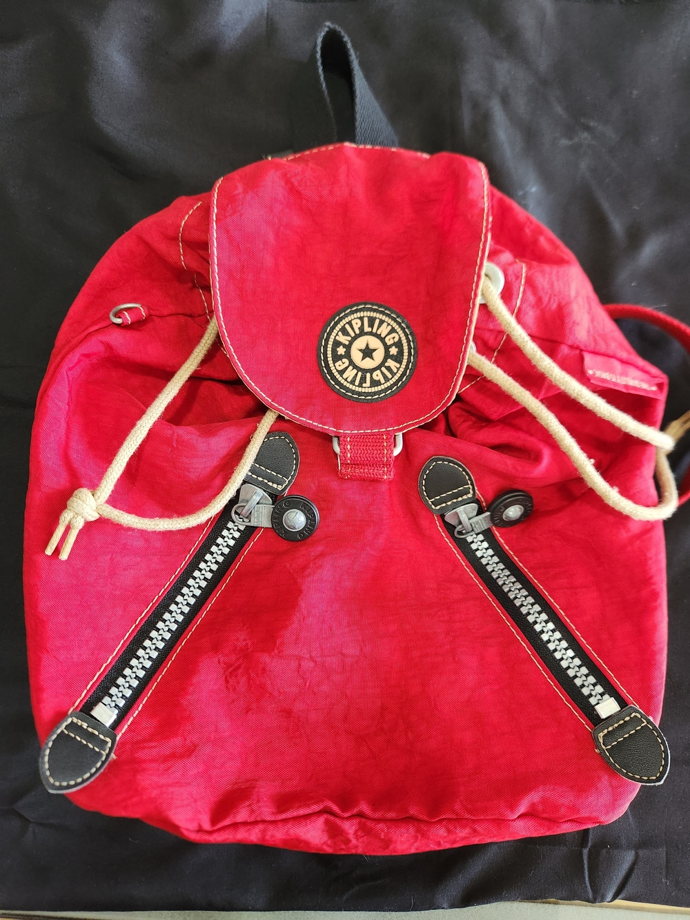 Kipling Red Drawstring Backpack